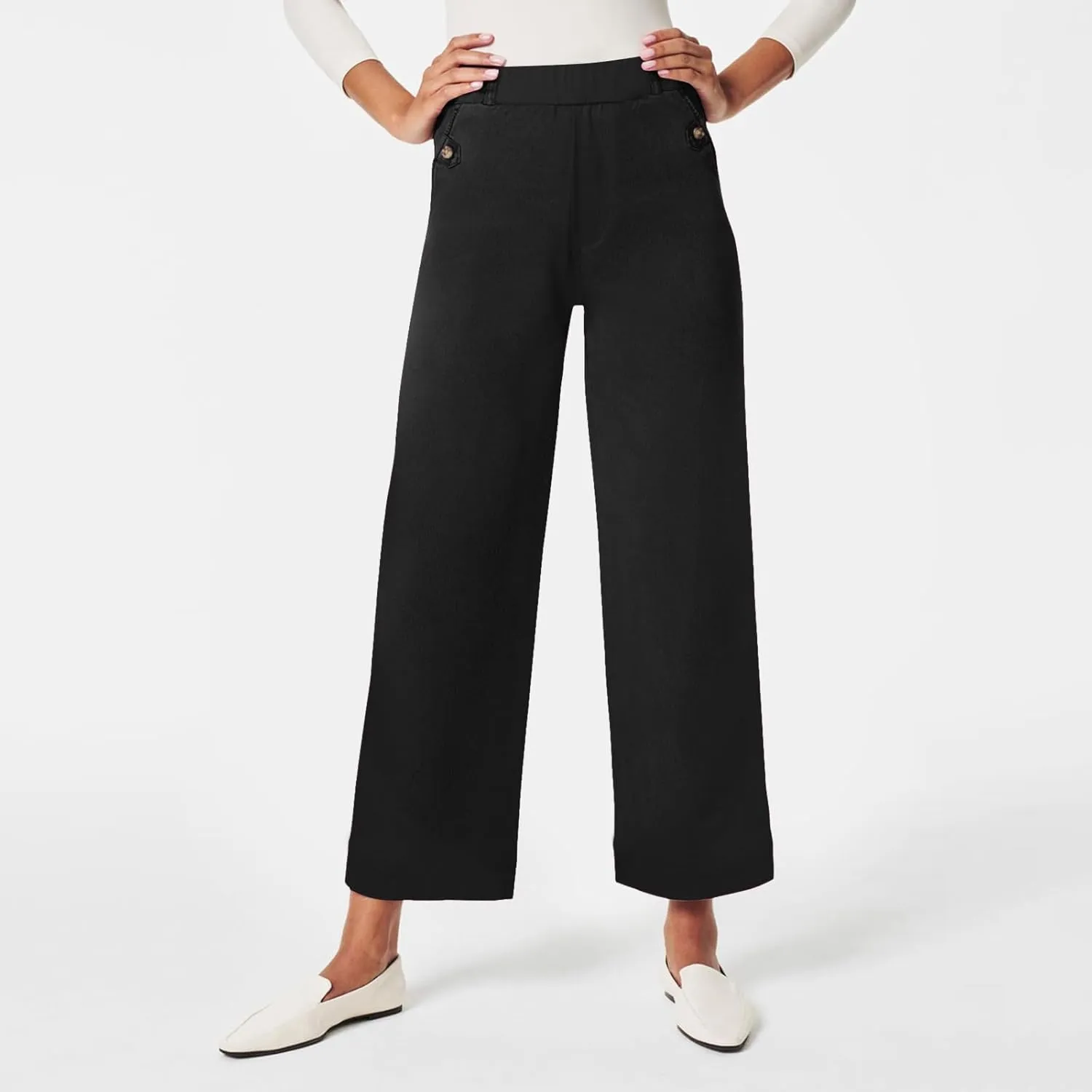 Wide Leg Pants for Women Winter ightweight Hiking Pants with Pockets Solid Color Elastic Waist