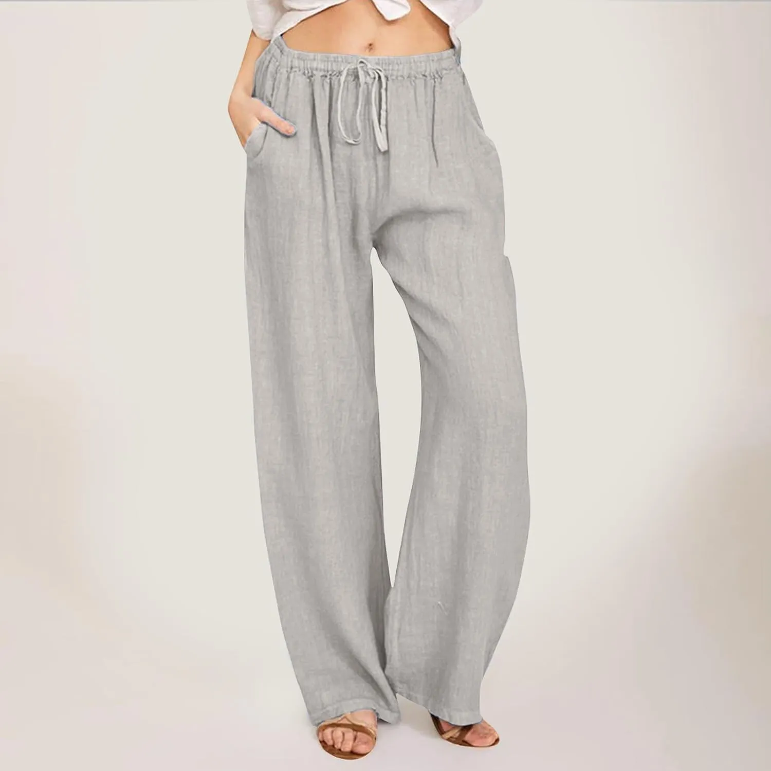 Wide Leg Pants for Women Winter Trending Yoga Thermal with Pockets Fleece Lined Flare Leggings