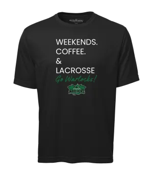 Windsor Warlocks Weekends. Coffee & Lacrosse Youth Dri-Fit T-Shirt with Printed Logo
