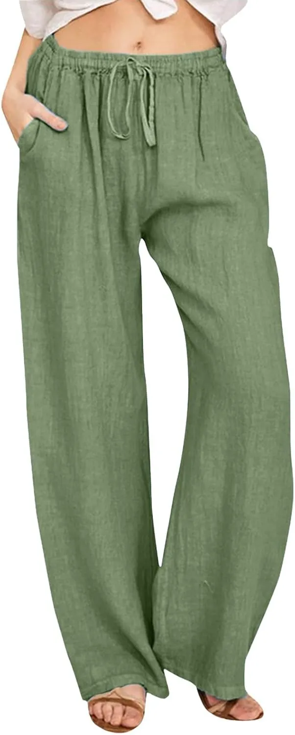 Womens Cargo Sweatpants Winter Wide Sports Jeans with Pockets Elastic Waist Elastic Waist