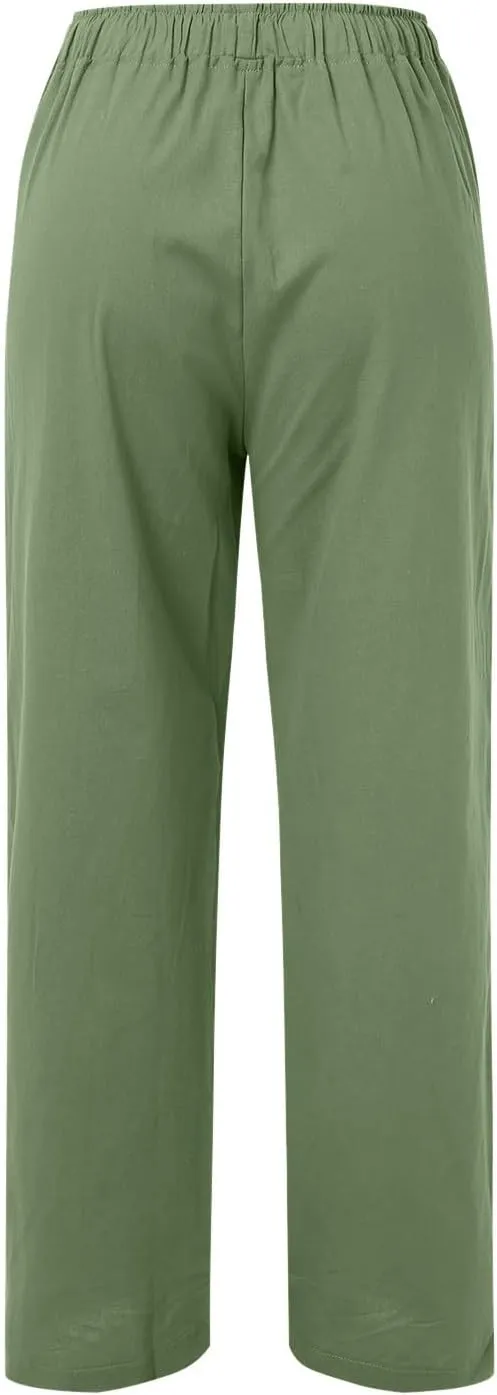 Womens Cargo Sweatpants Winter Wide Sports Jeans with Pockets Elastic Waist Elastic Waist