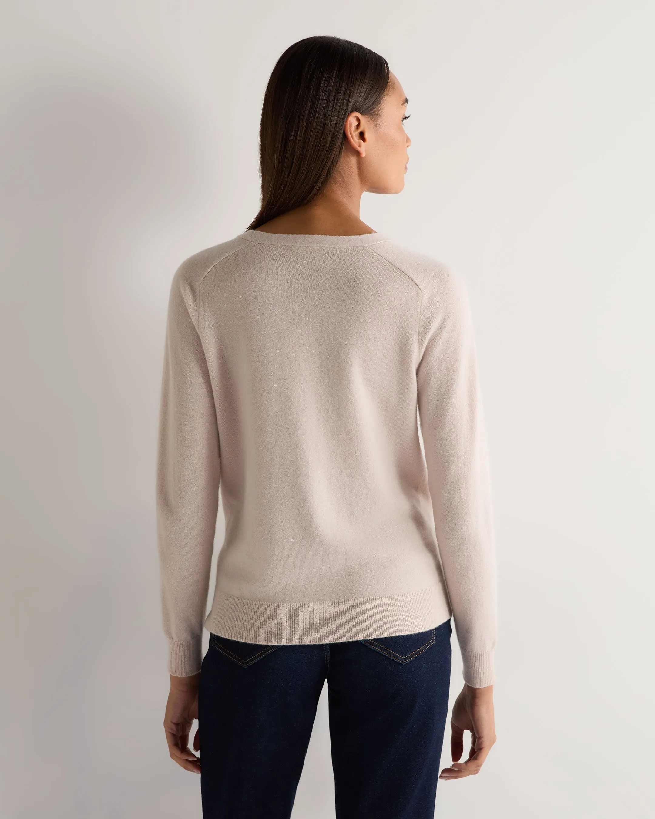 Women's Lara V Neck Cashmere Cardigan Dusk Pink