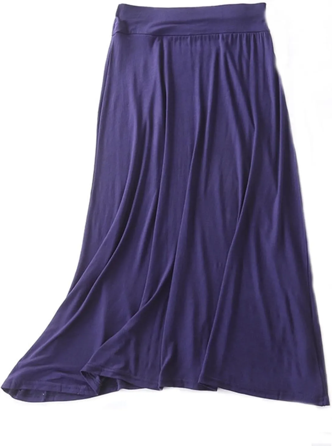 Women's Maxi Skirt Trendy Modal Solid Flowy Skirts Casual Elastic Waist A-Line Skirt 2025 Summer Cozy Lounge Skirts