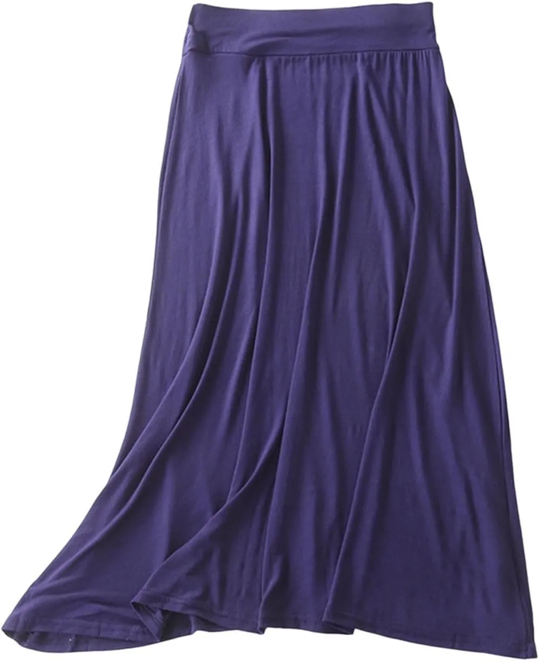 Women's Maxi Skirt Trendy Modal Solid Flowy Skirts Casual Elastic Waist A-Line Skirt 2025 Summer Cozy Lounge Skirts