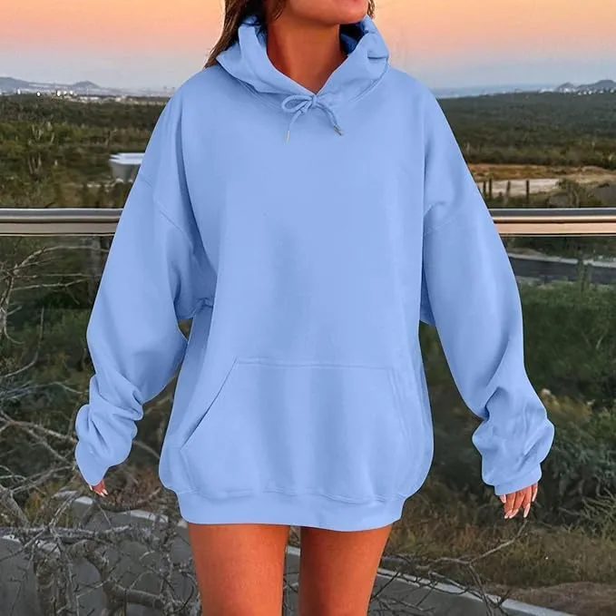 Womens Oversized Hoodies Winter Cute Sweatshirts Pullover 2024 Warm Clothes Fall Trendy Outfits Drawstring Sweater