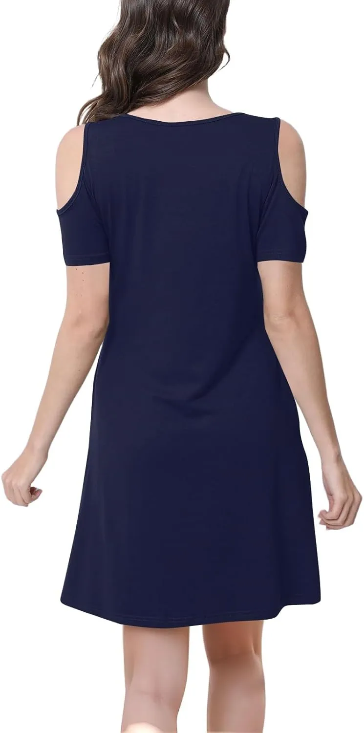 Women's Summer Casual Trendy Sleeveless Halter Solid Color Striped Printed Midi Dress 2025 with Pockets, S-3XL