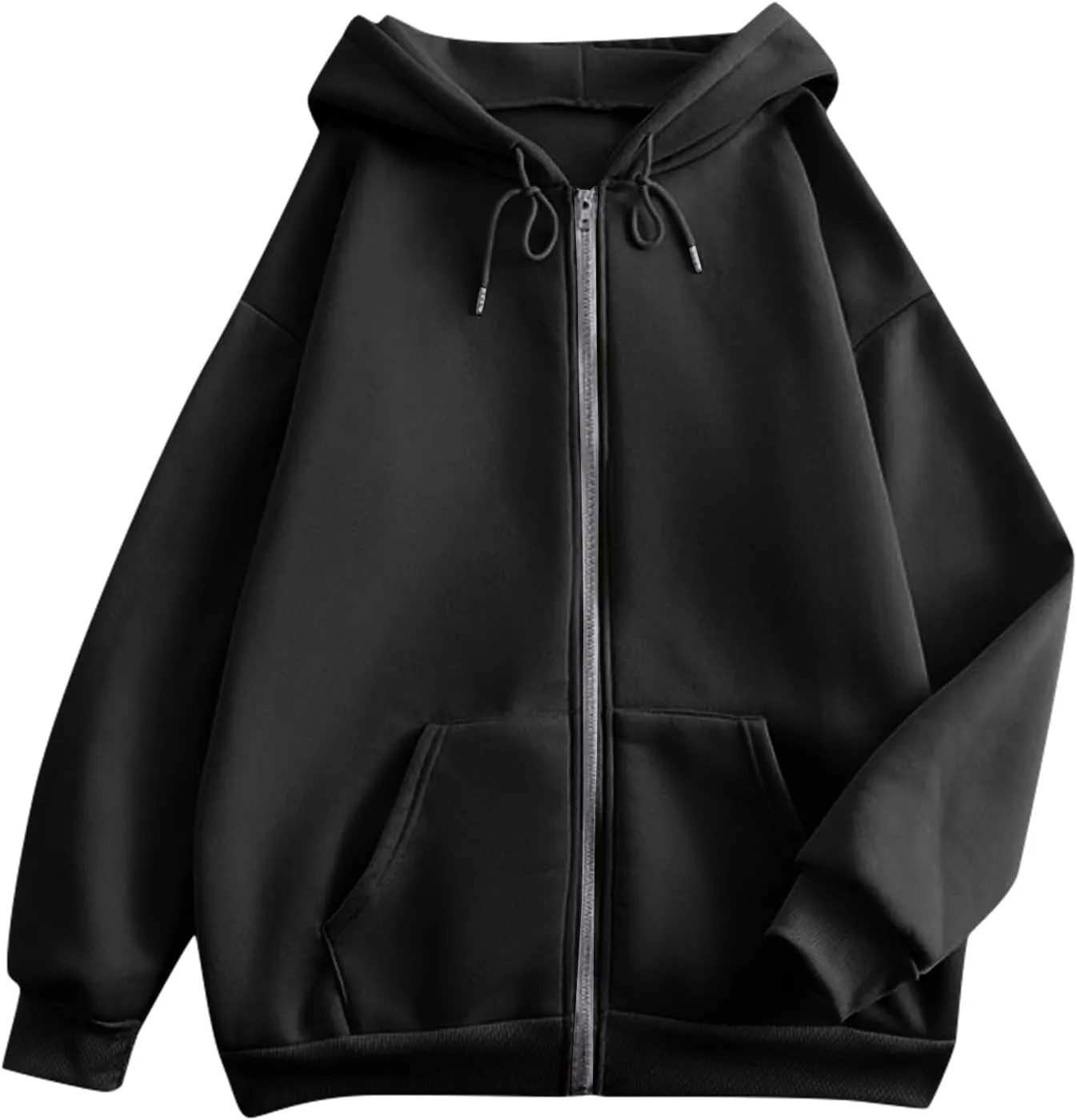 Womens Zip Up Hoodies Long Sleeve Oversized Sweatshirts Fall Fashion 2024 Trendy Lightweight Y2K Jacket