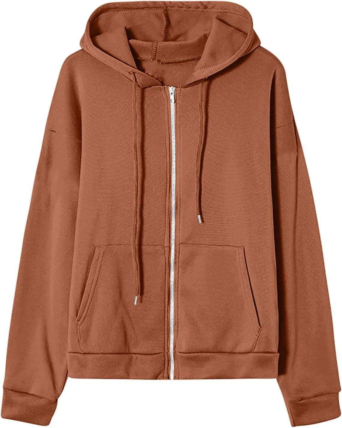 Womens Zip Up Hoodies Long Sleeve Oversized Sweatshirts Fall Fashion 2024 Trendy Lightweight Y2K Jacket