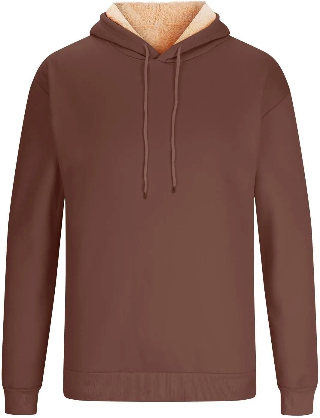 XUNRYAN Hoodies for Men Heavyweight Fleece Sweatshirt Thick Pullover Warm Hooded Sherpa Jackets Long Sleeve Shirts Outerwear