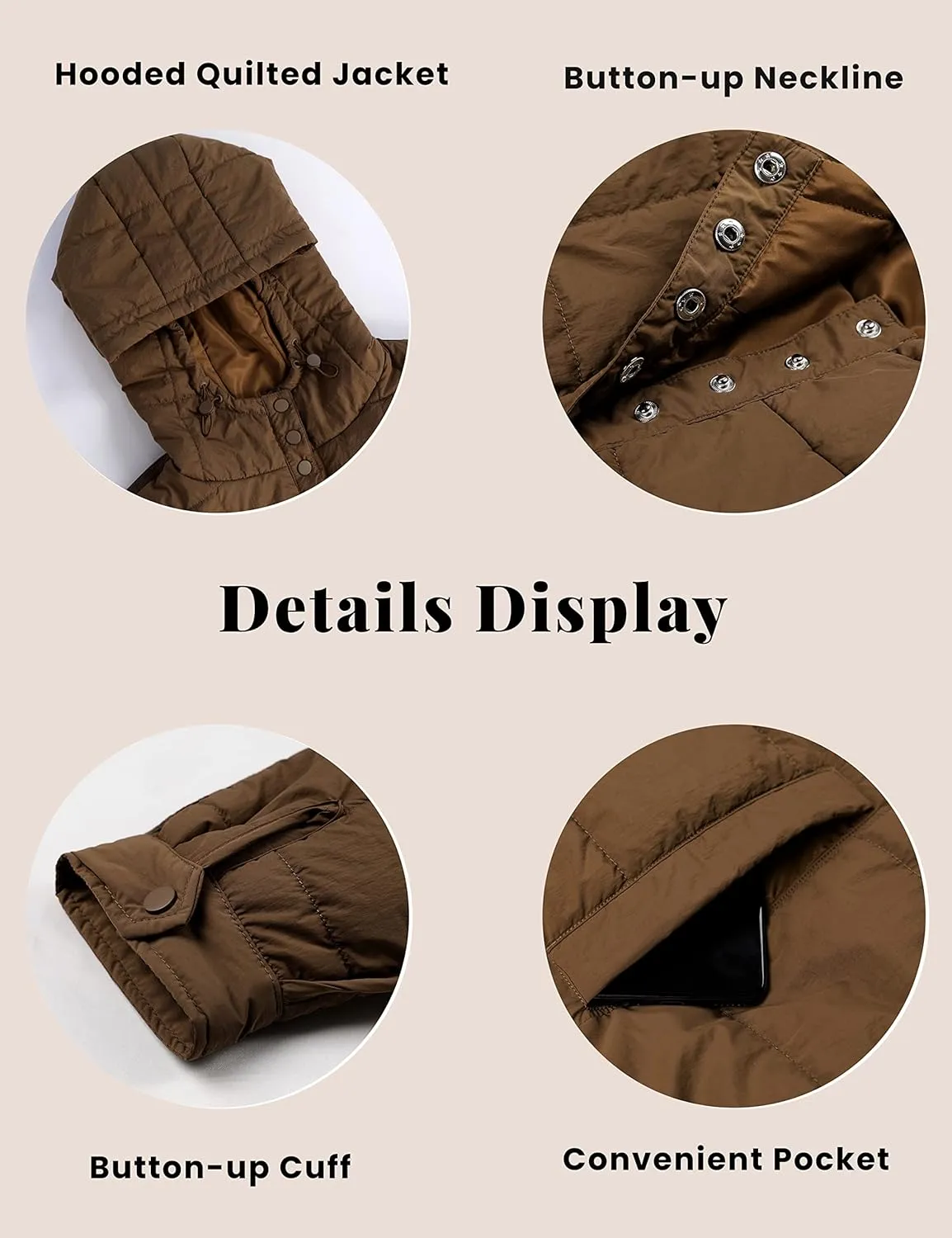 Yidarer Women's Lightweight Pullover Puffer Jacket Hooded Oversized Warm Quilted Padded Hoodies Coat
