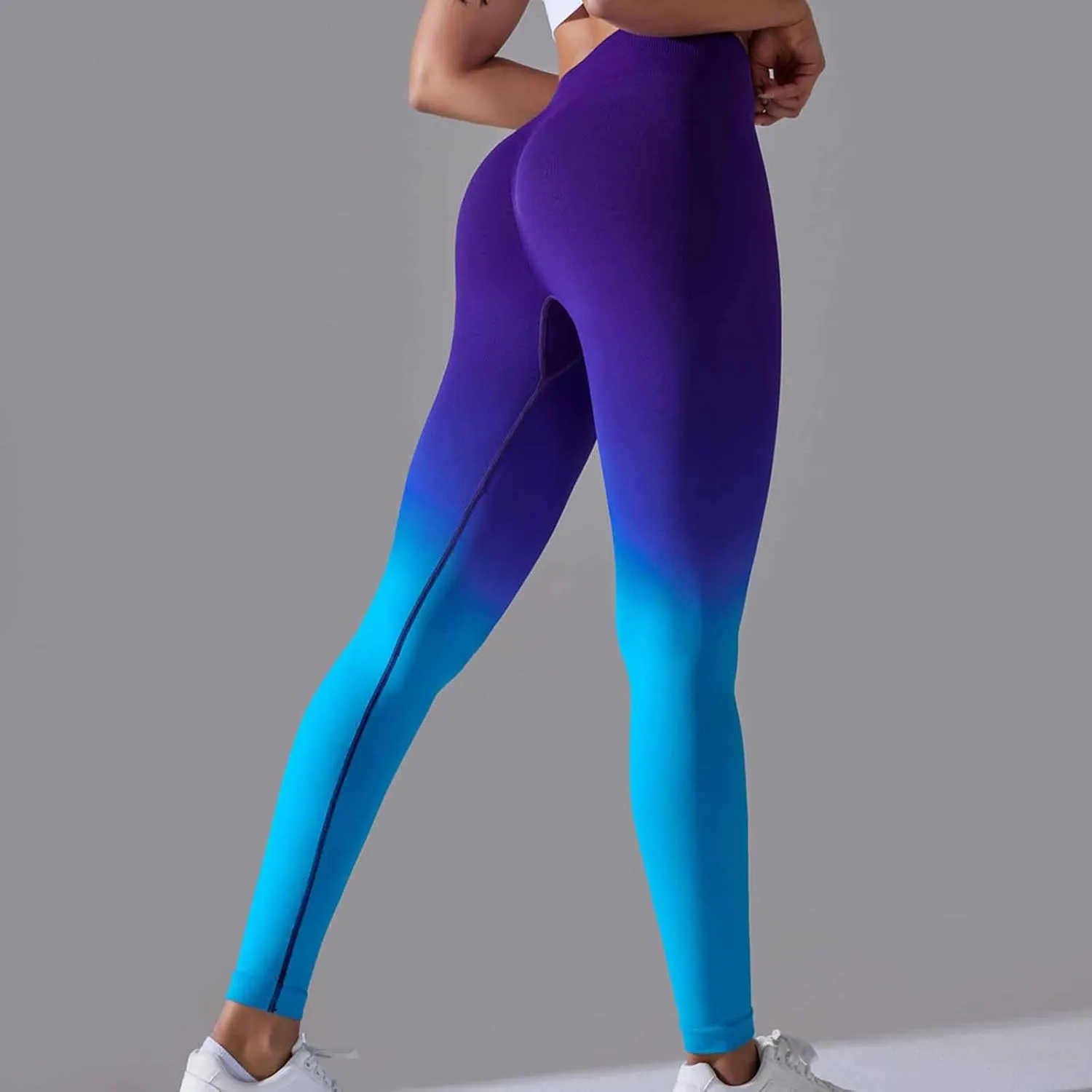 Yoga Pants for Women Compression Tights High Waist Gym Leggings Gradient Workout Trousers Exercise Gym Fitness Bottoms