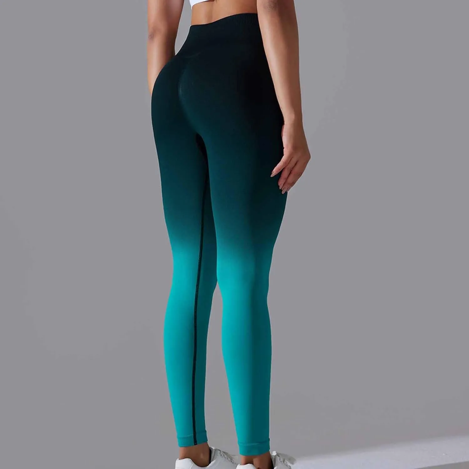 Yoga Pants for Women Compression Tights High Waist Gym Leggings Gradient Workout Trousers Exercise Gym Fitness Bottoms