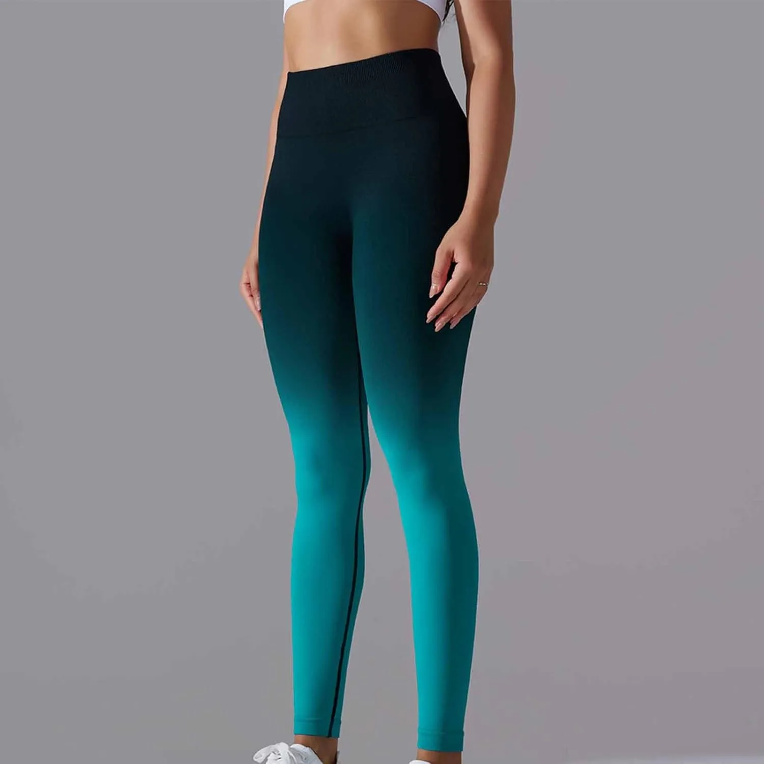 Yoga Pants for Women Compression Tights High Waist Gym Leggings Gradient Workout Trousers Exercise Gym Fitness Bottoms
