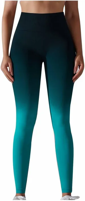 Yoga Pants for Women Compression Tights High Waist Gym Leggings Gradient Workout Trousers Exercise Gym Fitness Bottoms